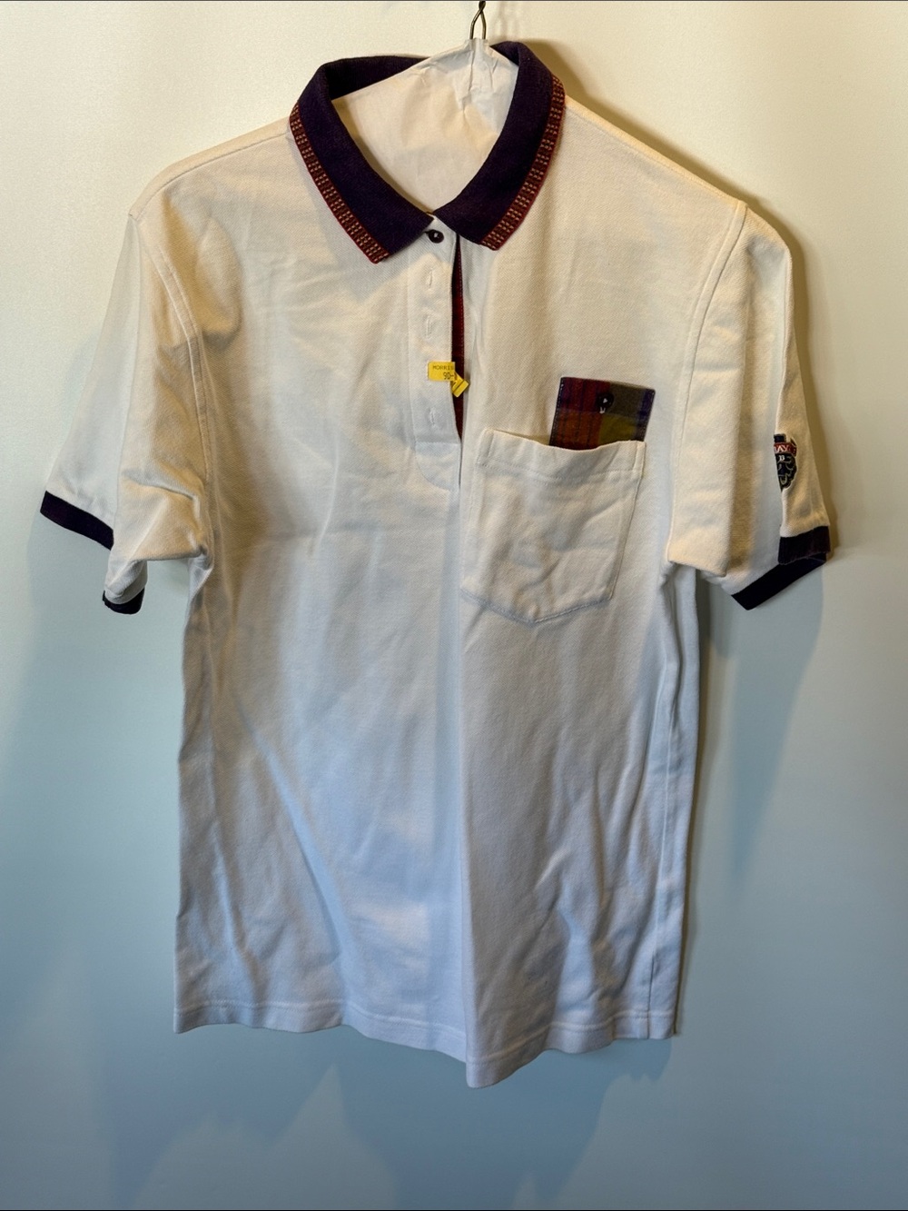 IZOD Club Classic White Polo with Contrast Navy Collar Size: Ladies M